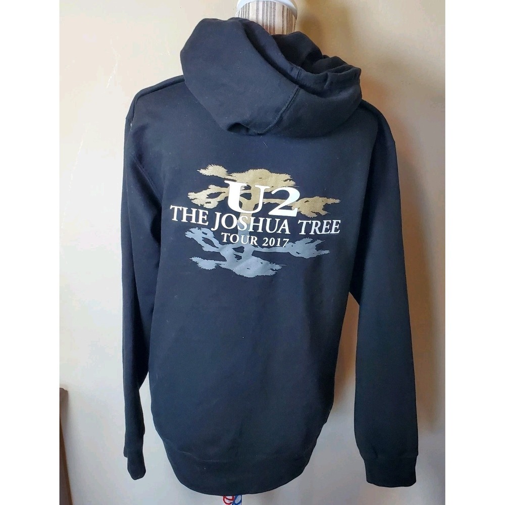 U2 The‎ Joshua Tree 2017 Tour Burgundy Hooded Zipper Sweatshirt Hoodie Mens Sz S